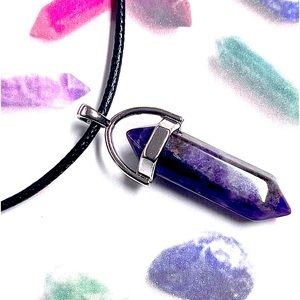 Healing Crystal Gemstone Necklace Pendant Energy Meditation.